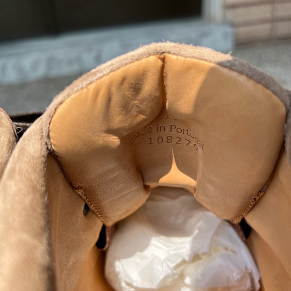 MR P. Jacques Suede-Trimmed Glossed-Leather Boots UK 12 - Picture 7 of 11